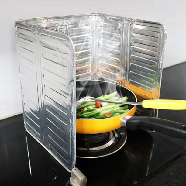 Kitchen Aluminium Foil Plate Gas Stove Oil Splatter Screen Cooking Shield Guard 